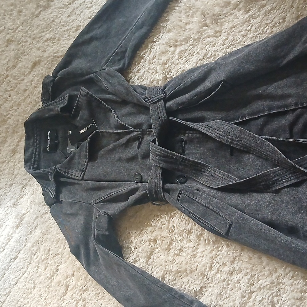 NWT TRENCH BLACK WASH - Picture 2 of 6